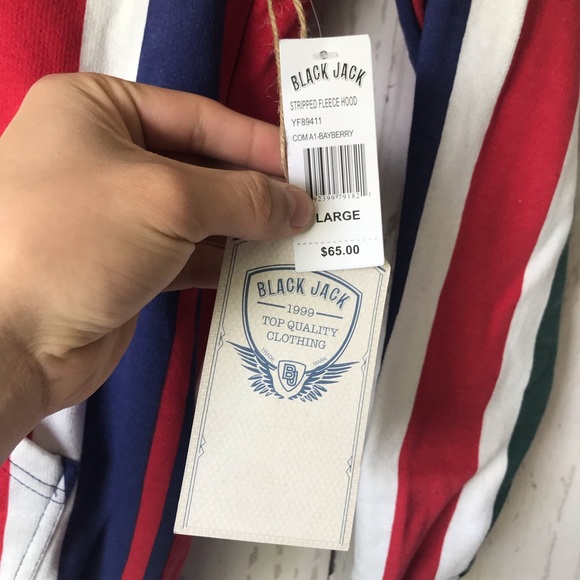 Black Jack Hoodie Color Block Vertical Stripes - Picture 4 of 5